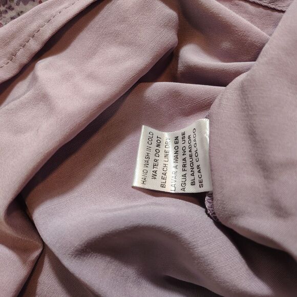 Floral Puff Sleeve Chiffon Mini Dress Purple Cottagecore Fairy Size M - Picture 8 of 10